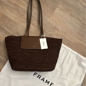 Frame brown Straw Raffia bag